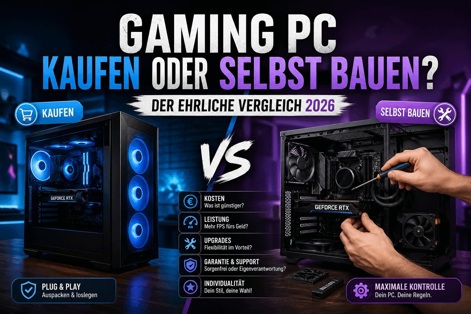Gaming PC kaufen oder selbst bauen? Der Vergleich 2026